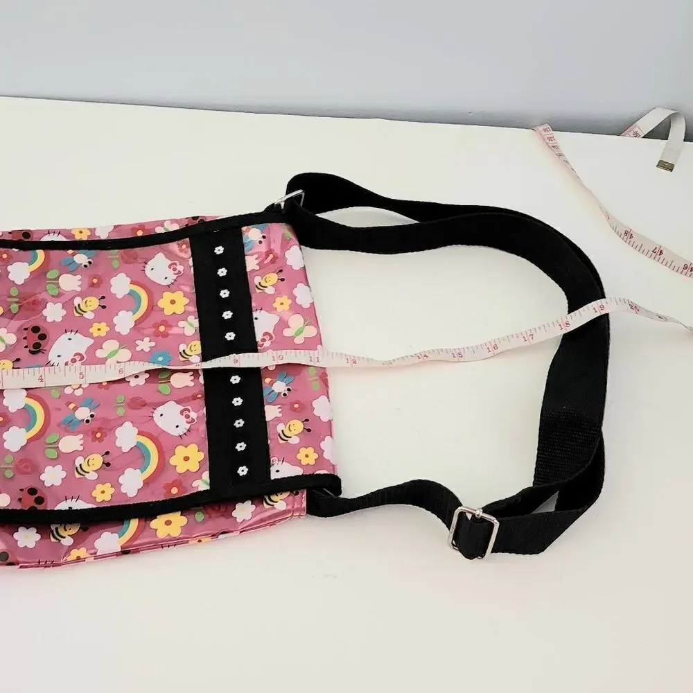 Hello Kitty Sanrio Girls Crossbody Messenger Bag Pink Rainbow Kitty